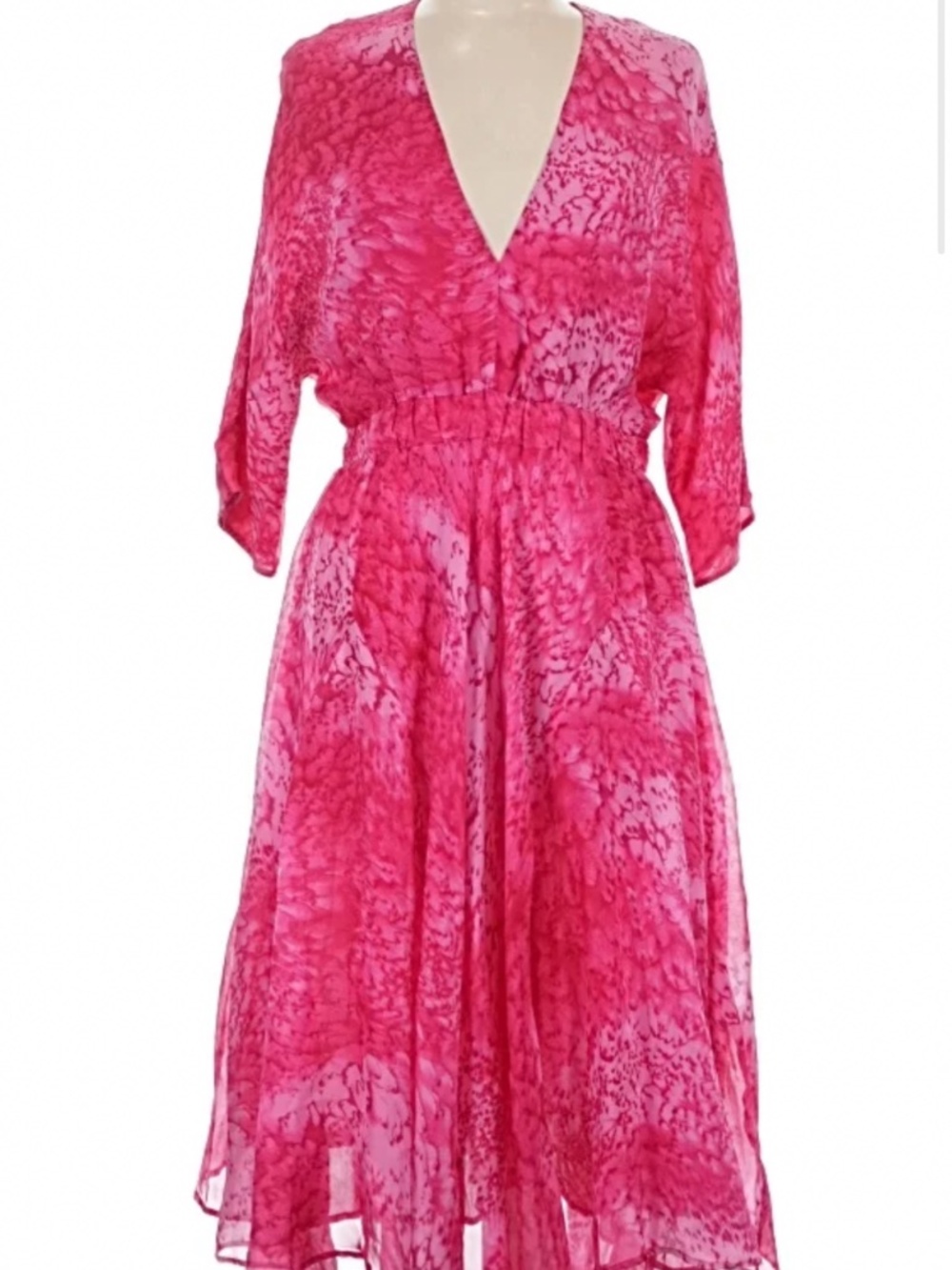 Maje Rachelora Asymetric Hem Silk Dress.